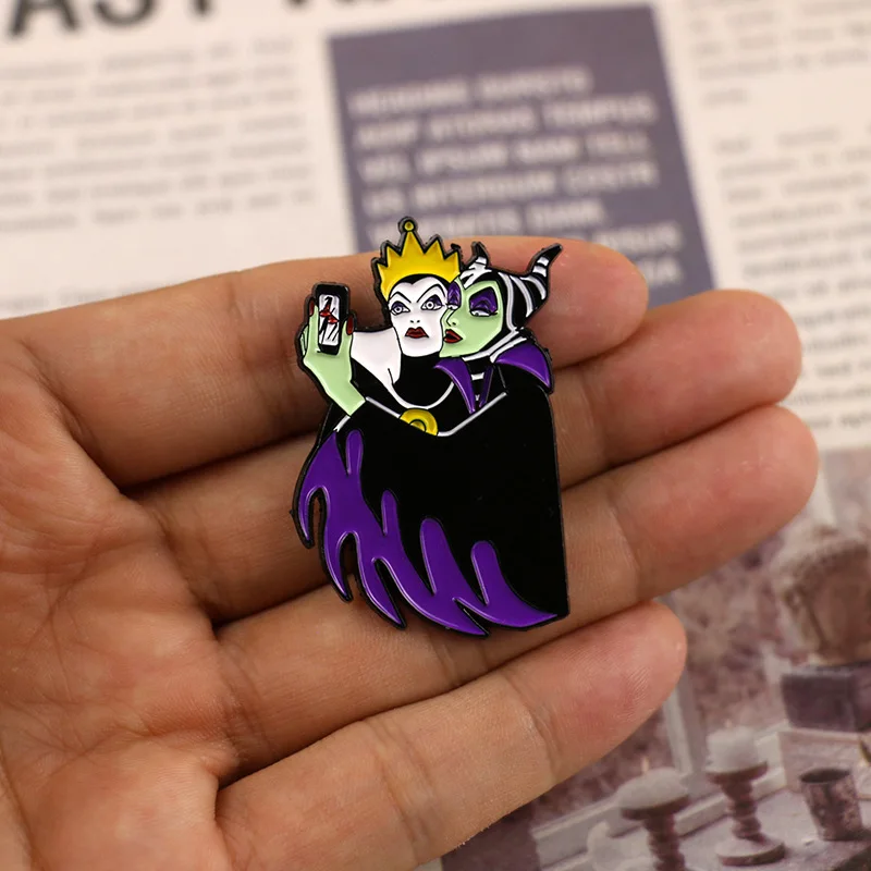 Maleficent Злодеи персонажи винтажная одежда булавки дети мужчины женщины веселый рюкзак Одежда diy эмаль броши значок Воротник Подарок
