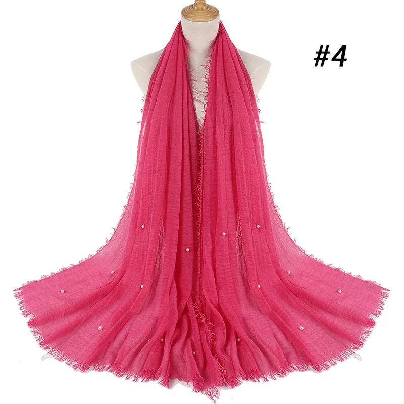 Женские Пузырьковые хлопковые бусы шарф шаль для морщин Lic Простые смятые