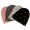 Geebro Women Metal Butterfly Ribbed Skullies&Beanie Caps New Fashion Femme Ladie Soft Elastic Slouch Stretch Slouch Bonnet Hats 1