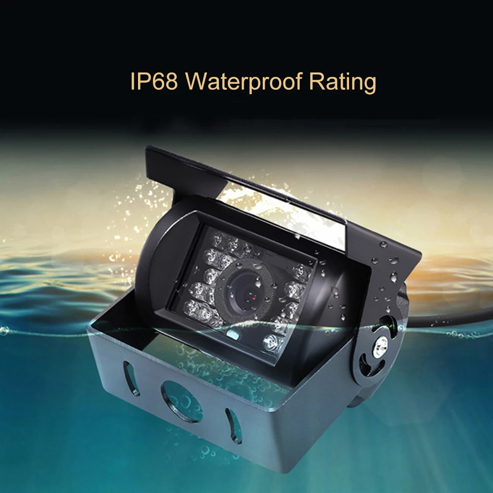 12 V/24 V Автомобильный резервный Камера IP68 Водонепроницаемый заднего вида для парковки Камера 18 шт. ИК-светодиодов Ночное видение 120 ° Широкий формат Реверсивный Камера s