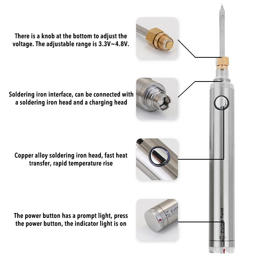 5V 8W Repair Tool Portable Safe Welding Mini USB Adjustable Temperature Wireless Charging Heat Resistant Durable Soldering Iron