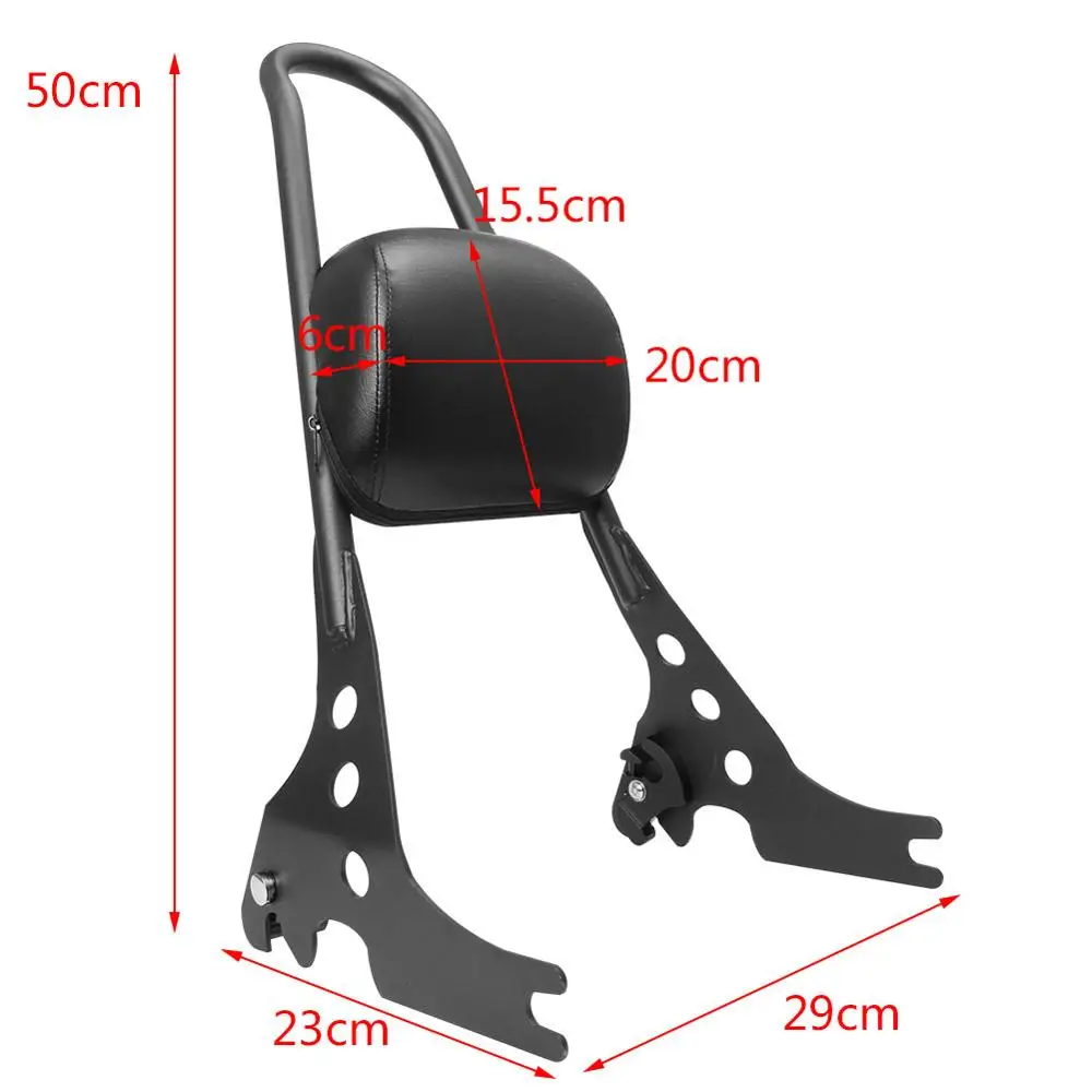 Черный мотоцикл пассажирская спинка Сисси Бар заднего сиденья кронштейн коврик для подходит для Harley Sportster XL 883C 883R 1200R 1200C XLH