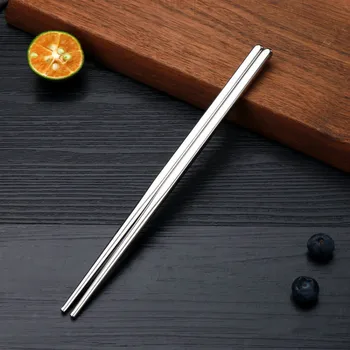

Dinnerware Set Chinese Metal Chopsticks Non-slip Stainless Steel Non-slip Chop Sticks Set Reusable Food Sticks Sushi Tableware