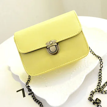 

New Women's Retro Small Leather Bag Candy Solid Color Square Sling Bag Chain Fashion Shoulder Bag Mini Messenger Bag Mini Bag