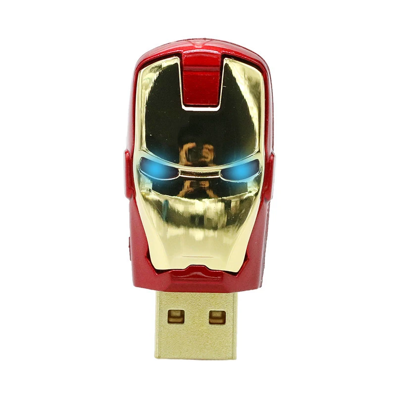 USB флеш-накопитель Железный человек 128 Гб 64 ГБ 32 ГБ 16 ГБ 8 ГБ 4 ГБ Флешка 4 8 16 32 Гб USB2.0 Hero ironman usb U диск креативный подарок - Цвет: Gold