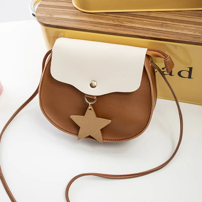 

Korean-style Matching Color Oval Women's Shoulder Bag Phone Package 2019 Autumn New Style Star Hanging Decoration Bag