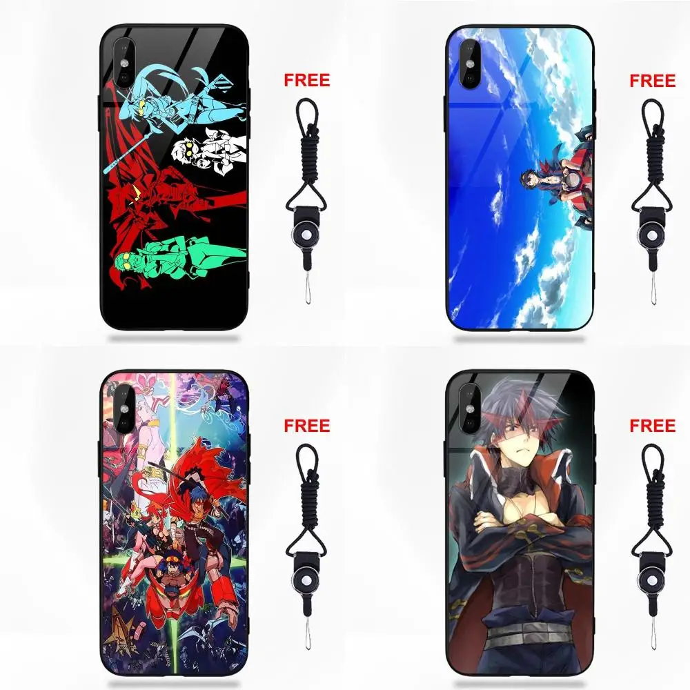 Tengen Toppa Gurren Lagann Soft TPU Frame+Tempered Glass Phone Coque