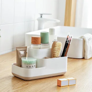 

1Pc Plastic Makeup Organizers Jewelry Box Bathroom Cosmetic Storage Box Office Desktop Holder Rack Sundries Case Container