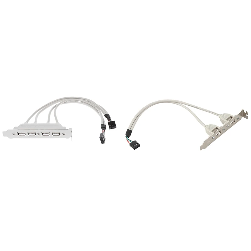 Двойная материнская плата 9Pin на 4 порта USB 2 0 Женский кабель кронштейн PCI & Hub 9 Pin