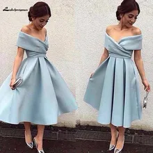 Элегантные атласные платья для выпускного вечера длиной до середины икры, v-образный вырез, трапециевидные платья на выпускной для девушек, застежка-молния на спине, vestido curto