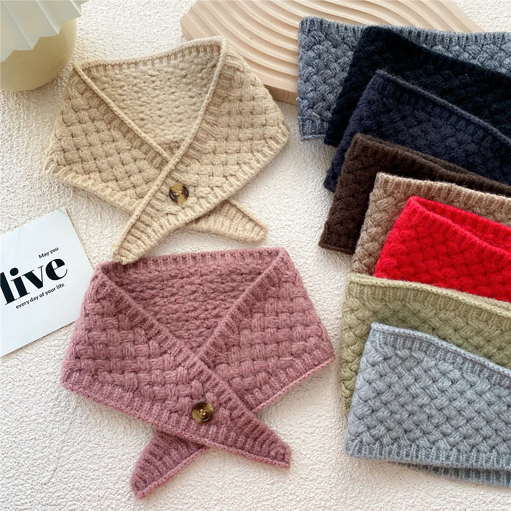 

New Student Winter Scarf for Women Knitted Fake Collars Gilrs Shirt Detachable Lapel Choker Necklace Shirt False Collar