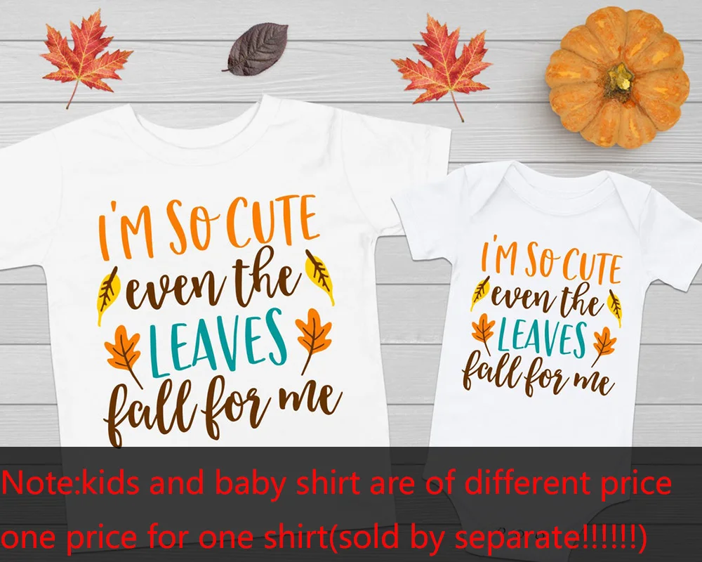 Детская футболка с надписью I'm So Cute Even The Leaves Fall for Me для маленьких мальчиков и