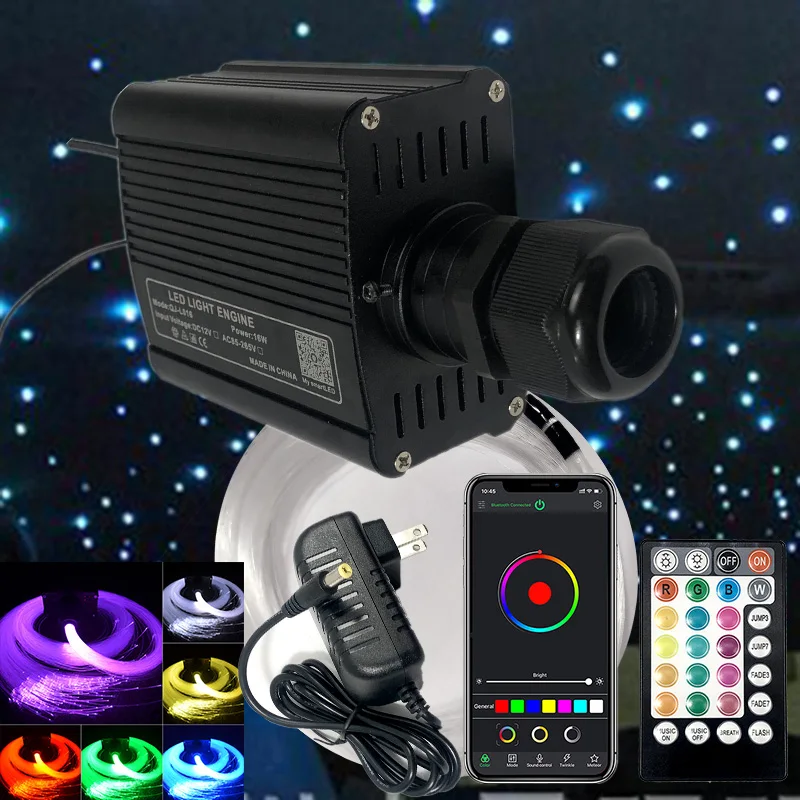 Description Picture 3 of itemMulticolor Optic Lighting LED Smart APP Fiber Light engine RF Bluetooth control Cable Starry Effect Ceiling room car lamp phone