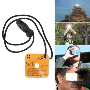 

Practical Outdoor Emergency Survival Reflective Signal Mirror with Whistle