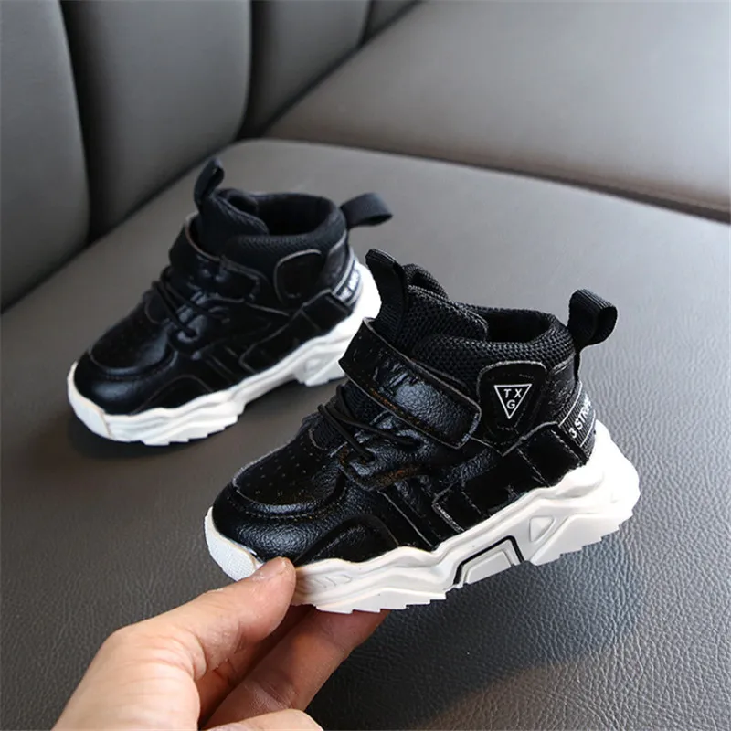 AOGT 2022 Spring/Autumn Baby Girl Boy Toddler Shoes Infant Casual Walkers Shoes Soft Bottom Comfortable Kid Sneakers Black White 3