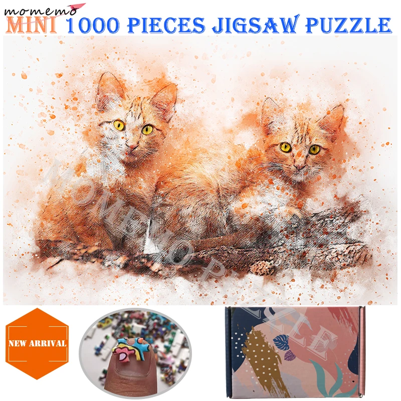 MOMEMO Cat Painting Puzzle, 1000 деталей, акварельная живопись, головоломка, 1000 деталей, деревянная головоломка, DIY сборка игрушек