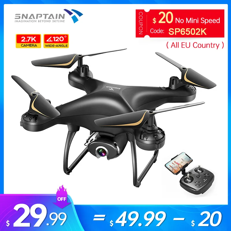 SNAPTAIN SP650 Дрон с камерой 2K HD видеокамера голосовым управлением жестами