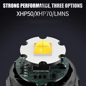 

LED XPH70 Tactical Flashlight Focus USB Rechargeable Torch Light Display XHP 70 Rechargeable Flashlight USB Charger Torch