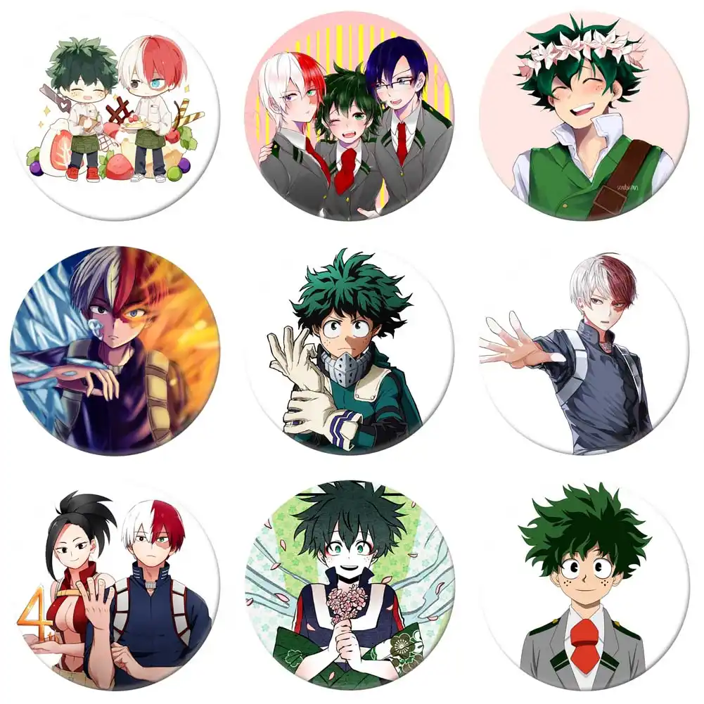 My Hero Academia Cosplay Badge Cartoon Character Brooch Pins Collection Bags Button Badges Anime Boku No Academia Aliexpress