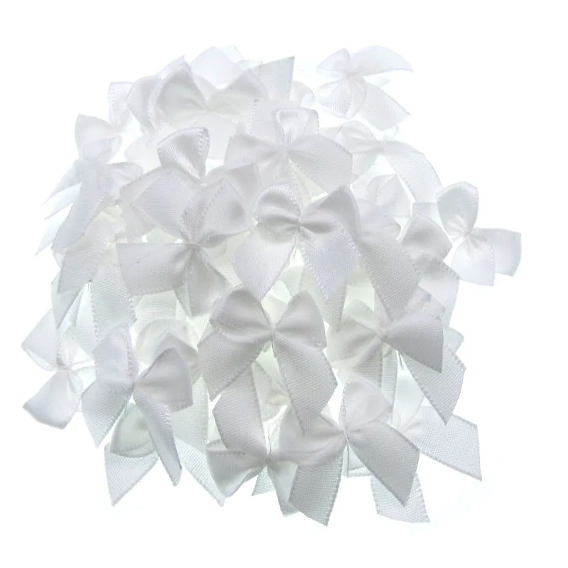 수제 미니 새틴 리본 리본, 크리스마스 리본, 선물 공예, 웨딩 파티 바느질, DIY 장식, 50 개