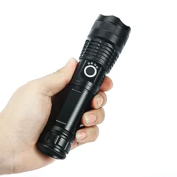 

Small Retractable Flashlight Aluminum Alloy Self Defense Flashlight Battery USB Charging Portable Lanterna Lighting EB50SD