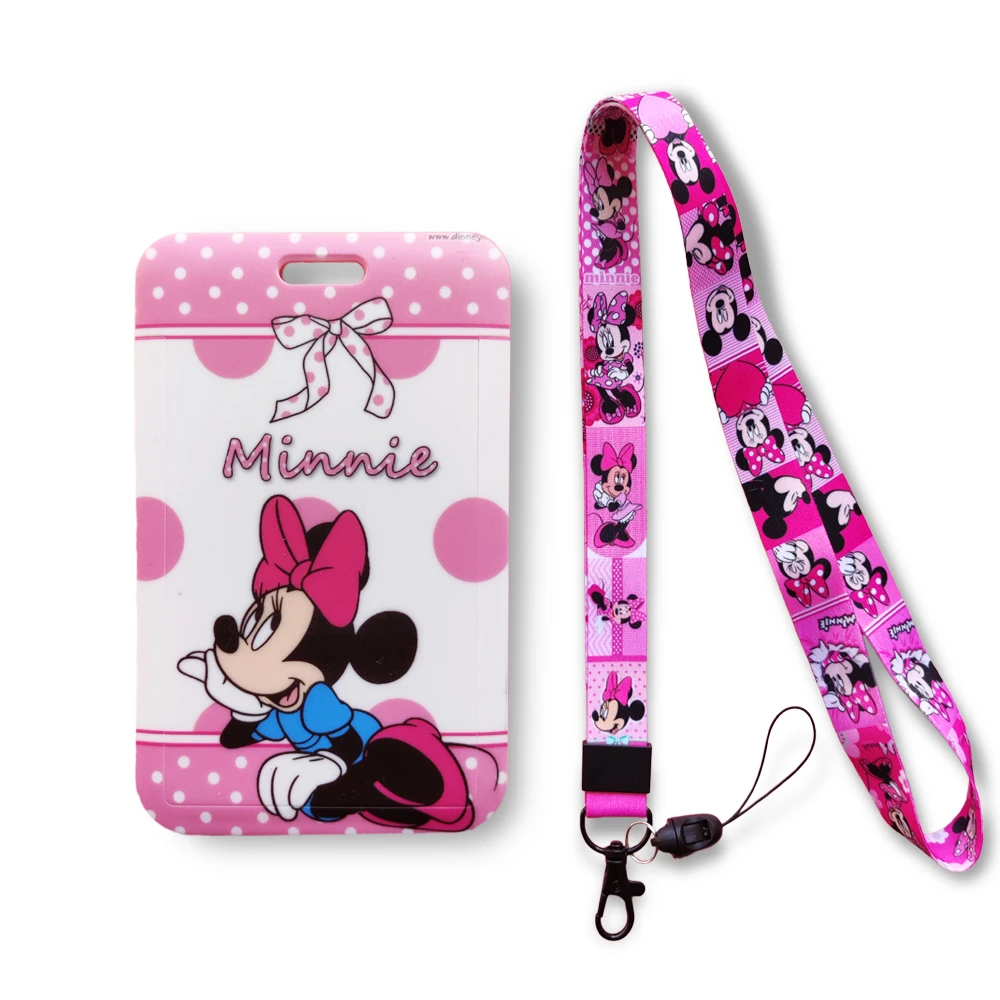 Disney Mickey Minnie Mouse Ladies ID Credit Bank Card Holder Students Bus  Clear Card Case Lanyard GIRL Visit Door Identity Badge|Card & ID Holders| -  AliExpress