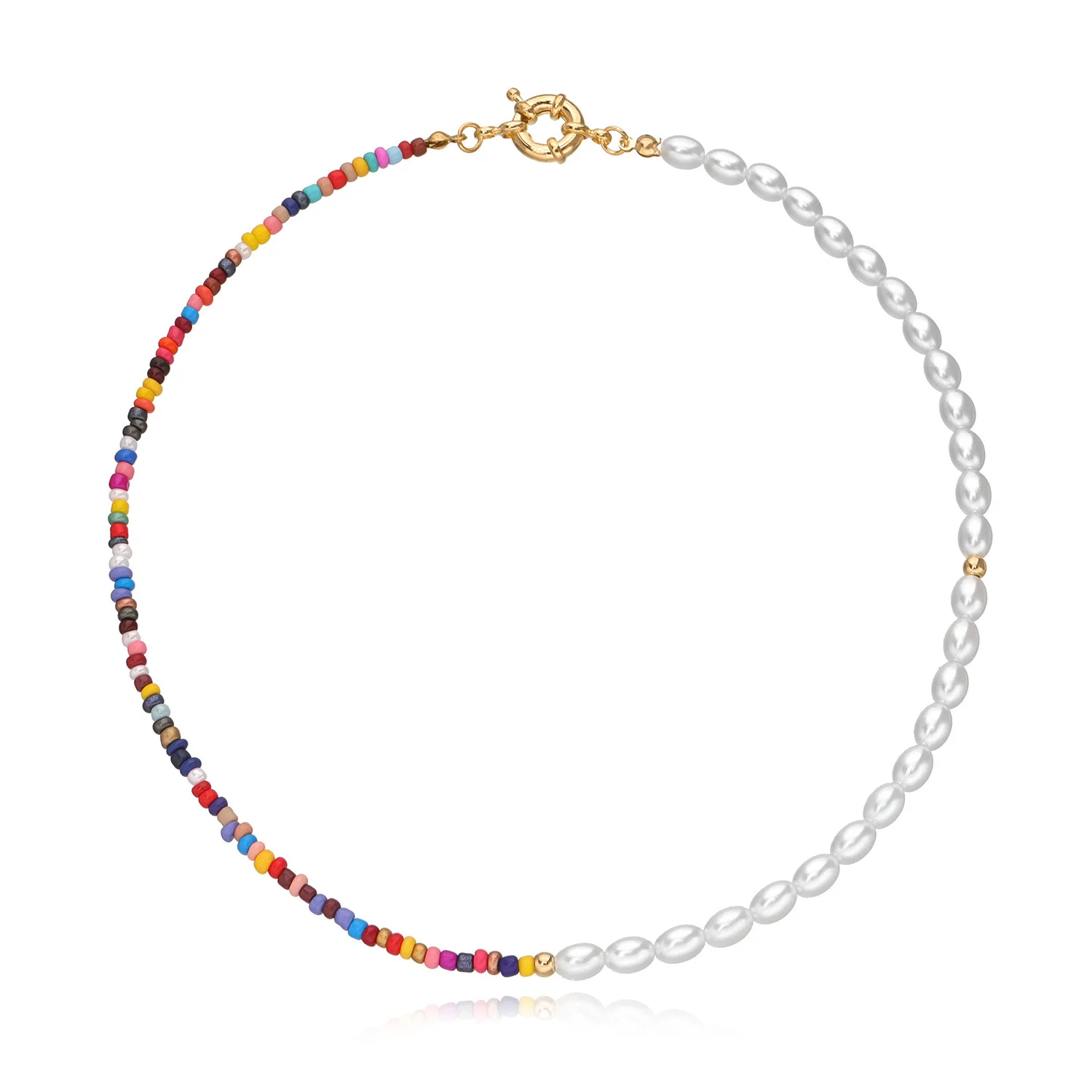 Necklace Jewelry Rice-Beads Fish-Line Imitation-Pearls Gold Silver-Color Female Women