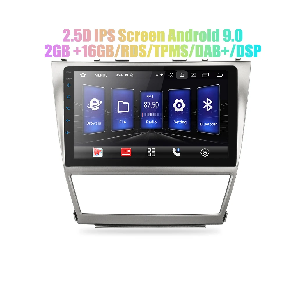 10 'Android 9,0 2 din android автомобильное компактное минирадио 2.5D ips экран gps навигация wifi для Toyota Camry MP5 Автомобильный плеер Передняя и задняя камера - Цвет: only radio