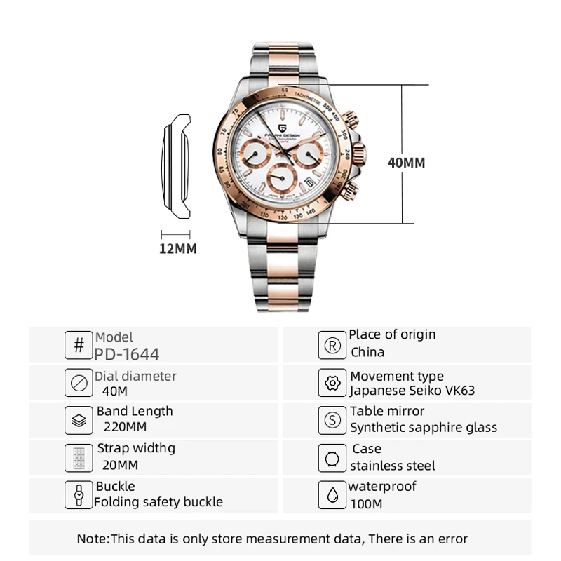 Design de Luxo dos Homens Topo da Marca de Quartzo Relógio de Pulso Pagani Relógios Negócios Data Automática Relógio Cronógrafo Reloj Hombre 2020