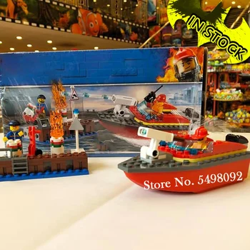 

IN stock Bela 11212 109pcs city side dock pier fire building blocks 2 figures 60213 Bricks Toy 02130