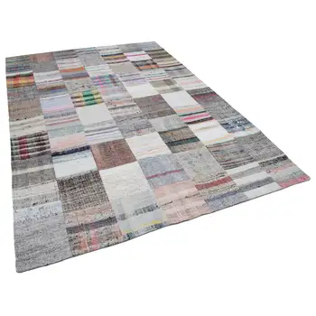 

214x303 Cm Multicolor Handmade Rugs Patchwork Rug-7x10 Ft