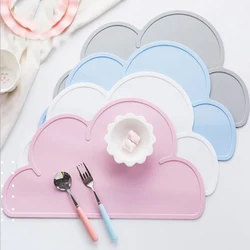 Protetor de mesa quadrado/nuvem para crianças, tapete para cozinha, de silicone, à prova d'água, isolamento térmico, fácil limpeza