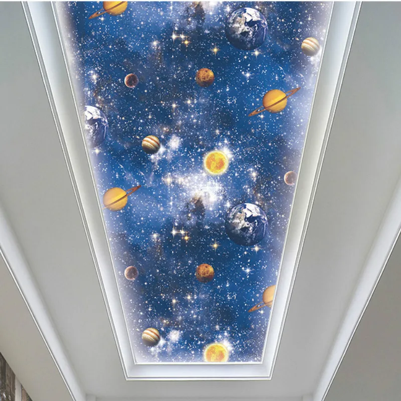 

Vinyl Wallpapers Star Nebula Night Sky Wall Painting Ceiling Smallpox Wallpaper Bedroom TV Background Galaxy Theme Wallpaper