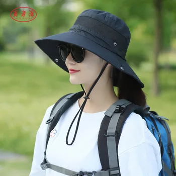 

Fisherman hat female net cloth basin hat spring and summer sun hat breathable foldable climbing hat male tourist hat