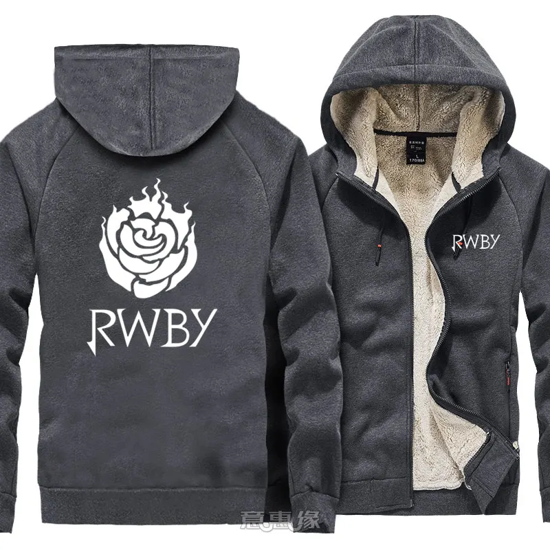 RWBY Толстовка Рубиновая роза Косплей для мужчин теплое пальто куртка зимняя Толстая на молнии толстовка с капюшоном - Цвет: 08
