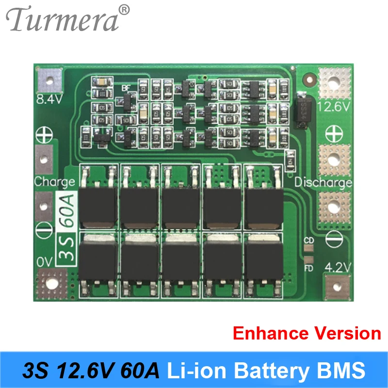 3S 60A 11,8 V 12,6 V для батареи отвертки 12V li-ion 18650 Защитная плата батареи BMS PCM для отвертки Turmera Новинка AU09