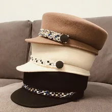 New Original Cap Women Flat Top Wool Warm Cap Baseball Hiking Outdoor Army Military Hat Visor Beret Newsboy Hat Cap for Ladies