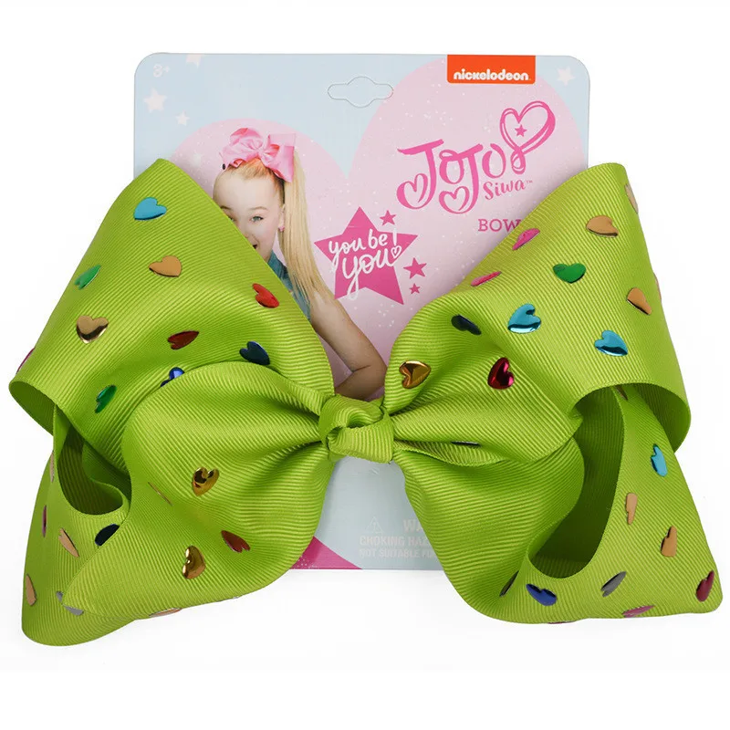 Банты для волос Jojo Siwa с зажимами Аллигатор шпильки блестками и сердечками модные