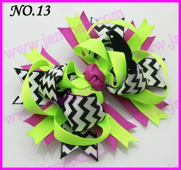 500 шт 4,5 ''шеврон волосы банты девушки банты из бутика фанки слоистых Hairbows бутик фанки лук