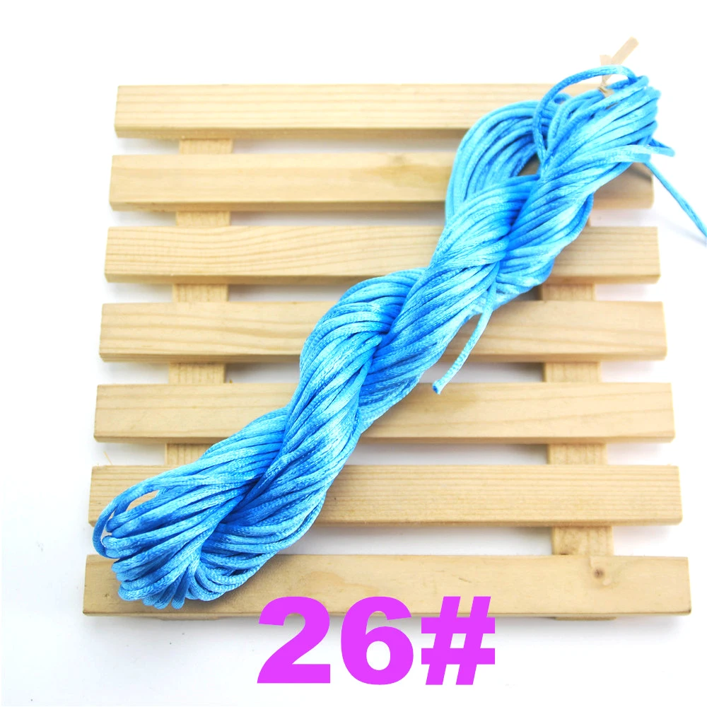 26 Хорошее качество, 2 мм Шнур Kumihimo, 100 м, 20 м* 5 шт., нейлоновый шнур, сатиновый плетеный шнур, смешанные цвета, ювелирный шнур для бисероплетения ds5 - Цвет: 26