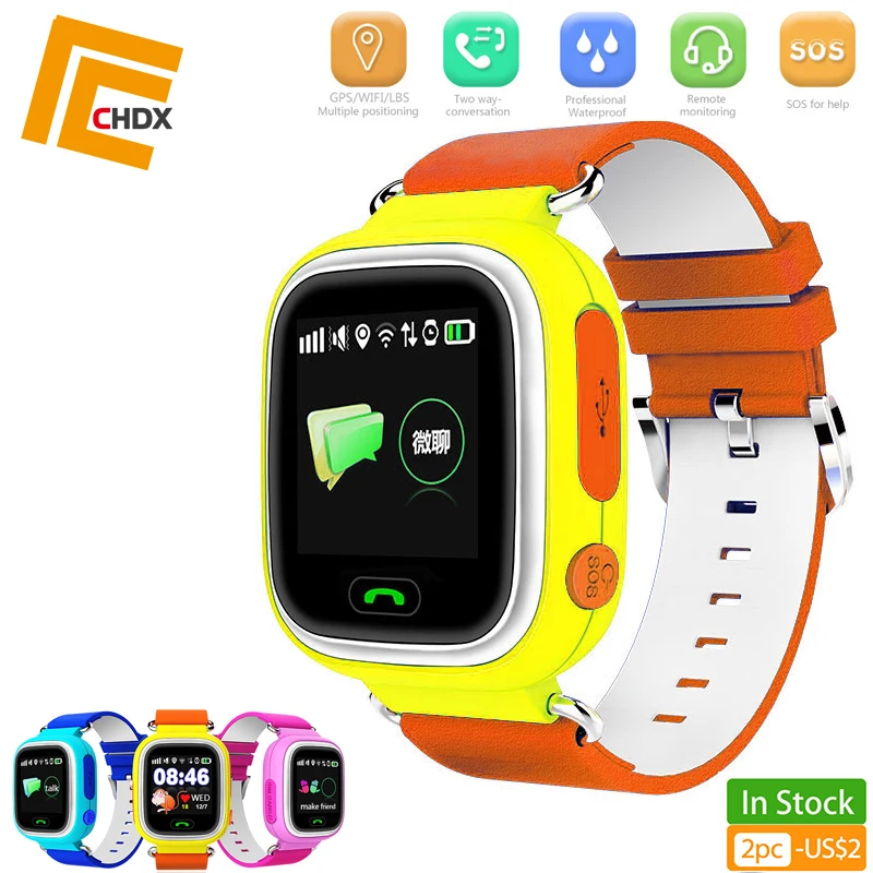 

CHDX GPS Child Smart Watch Kids Phone Position Children Watch SOS Waterproof Kids GPS Watch Gift 1.22 Inch Color Touch Screen