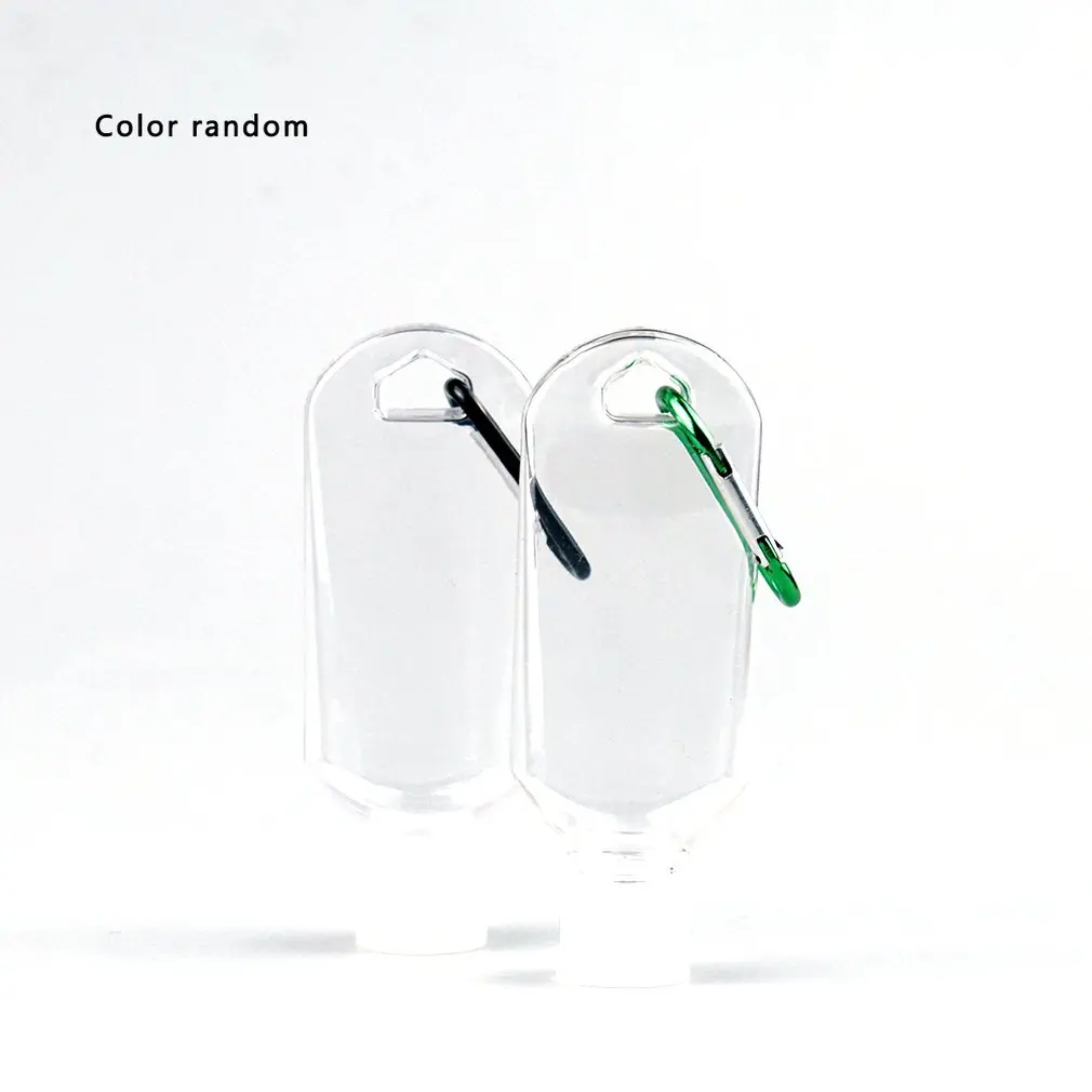 

50Ml Transparent Keychain Empty Bottles Travel Plastic Key Ring Mini Bottle Portable Leakproof Containers Flip Cap