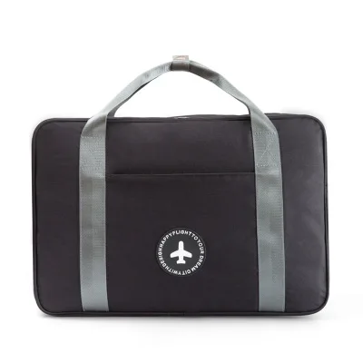 New Cationic Fabric Waterproof Travel Bag Large Capacity Double Layer Beach Bag Portable Duffle Bags Packing Cube Weekend Bags - Цвет: Black Trolley