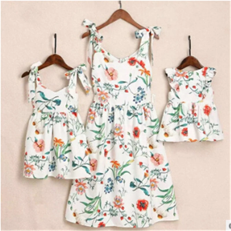 2019 летнее семейное платье для мамы и дочки одинаковые наряды девочек дочери