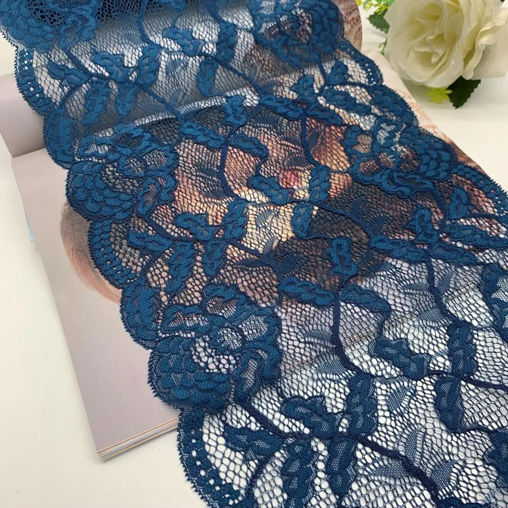 

3y/лот 23,5 см Bates мотельная синяя эластичная растягивающаяся кружевная отделка для одежды юбки подол нижнего белья Швейное Ремесло Сделай Сам одежда ткани кружево