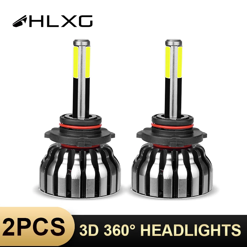 Автомобильные светодиодные лампы HLXG 4 стороны H7 H4 3D 360 градусов светодиодный фары