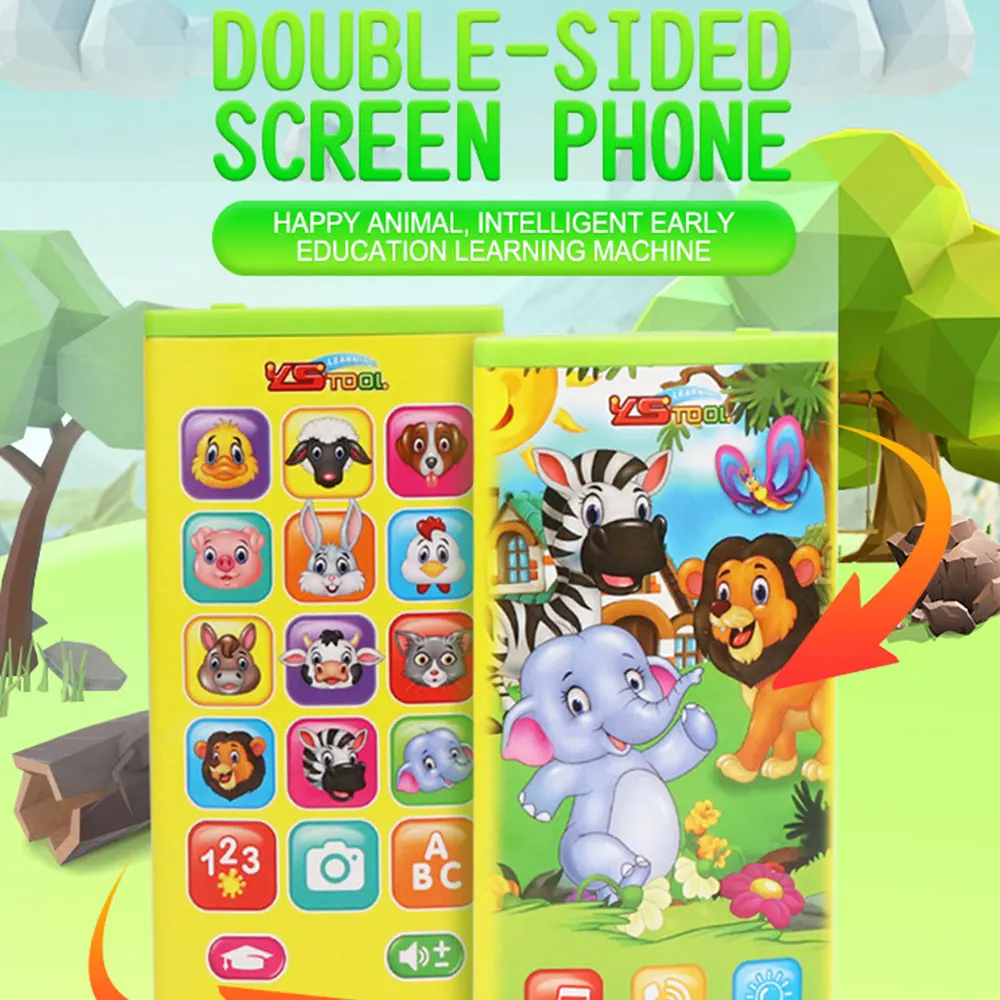 Double-Screen Touch Type Early Learning Phone Baby Learning Machine Study Teach Toy Interactive Learn Words Educational
