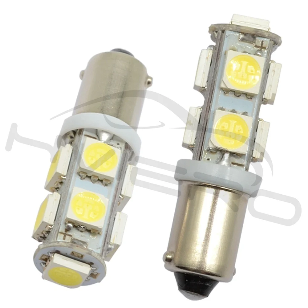 Hviero White Car Led T11 Ba9s T4w 9Led 5050 SMD Auto Led Plate Bulb Festoon Dome Door Bulb Trunk light Car Marker Gauge Lamps Dc 12v