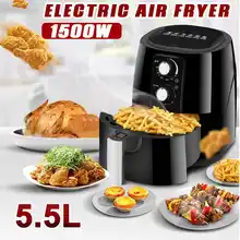 5.5L and 1500W, 220V multifunctional air fryer, healthy, oil-free, intelligent, touch, LCD, deep air fryer, pizza, French fries 5.5L and 1500W, 220V multifunctional air fryer, healthy, oil-free, intelligent, touch, LCD, deep air fryer, pizza, French fries