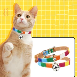 PU Leather Colorful Dog Collar Puppy Collar With Bell Pet Collars for Small Medium Large Dogs Pitbull Chihuahua